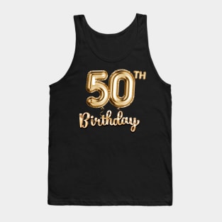 50th Birthday Gifts - Party Balloons Gold Tank Top